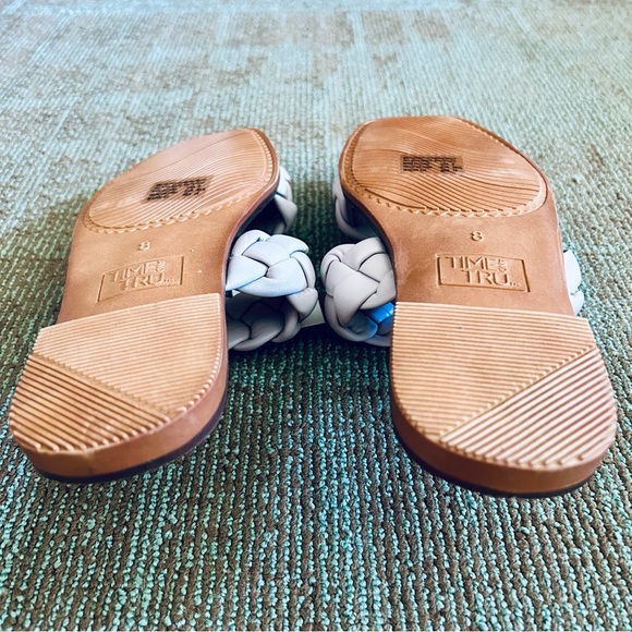 Time & Tru NWT Lavender Braided Band Two Strap Flat Slides Sandals Sz 8 39.5 - Picture 10 of 10